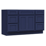 Vanity Art 54 in. W x 21 in. D x 32.5 in. H Bath Vanity Cabinet without Top in Blue