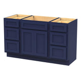 Vanity Art 54 in. W x 21 in. D x 32.5 in. H Bath Vanity Cabinet without Top in Blue