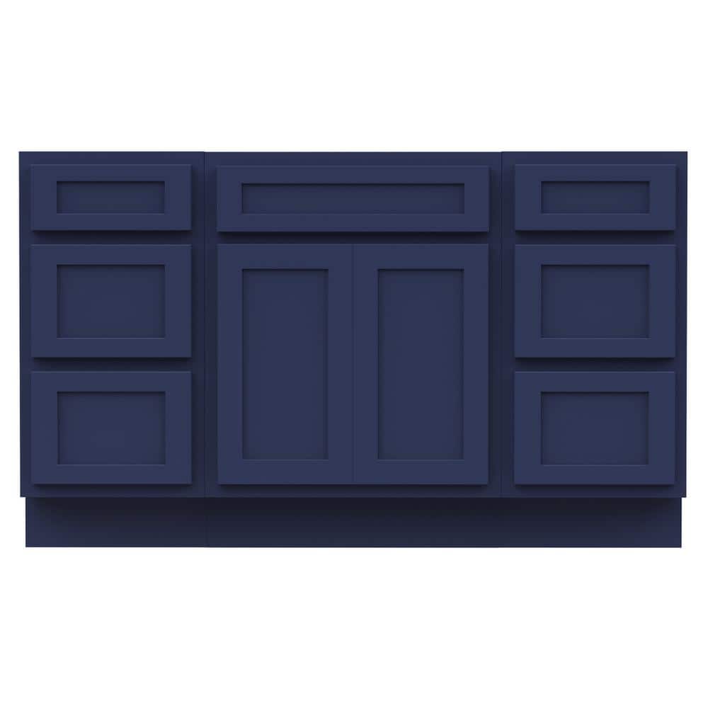 Vanity Art 54 in. W x 21 in. D x 32.5 in. H Bath Vanity Cabinet without Top in Blue