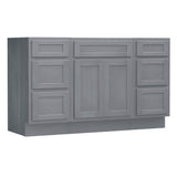 Vanity Art 54 in. W x 21 in. D x 32.5 in. H Bath Vanity Cabinet without Top in Silver