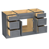 Vanity Art 54 in. W x 21 in. D x 32.5 in. H Bath Vanity Cabinet without Top in Silver