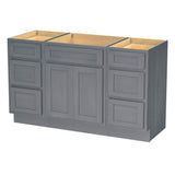 Vanity Art 54 in. W x 21 in. D x 32.5 in. H Bath Vanity Cabinet without Top in Silver