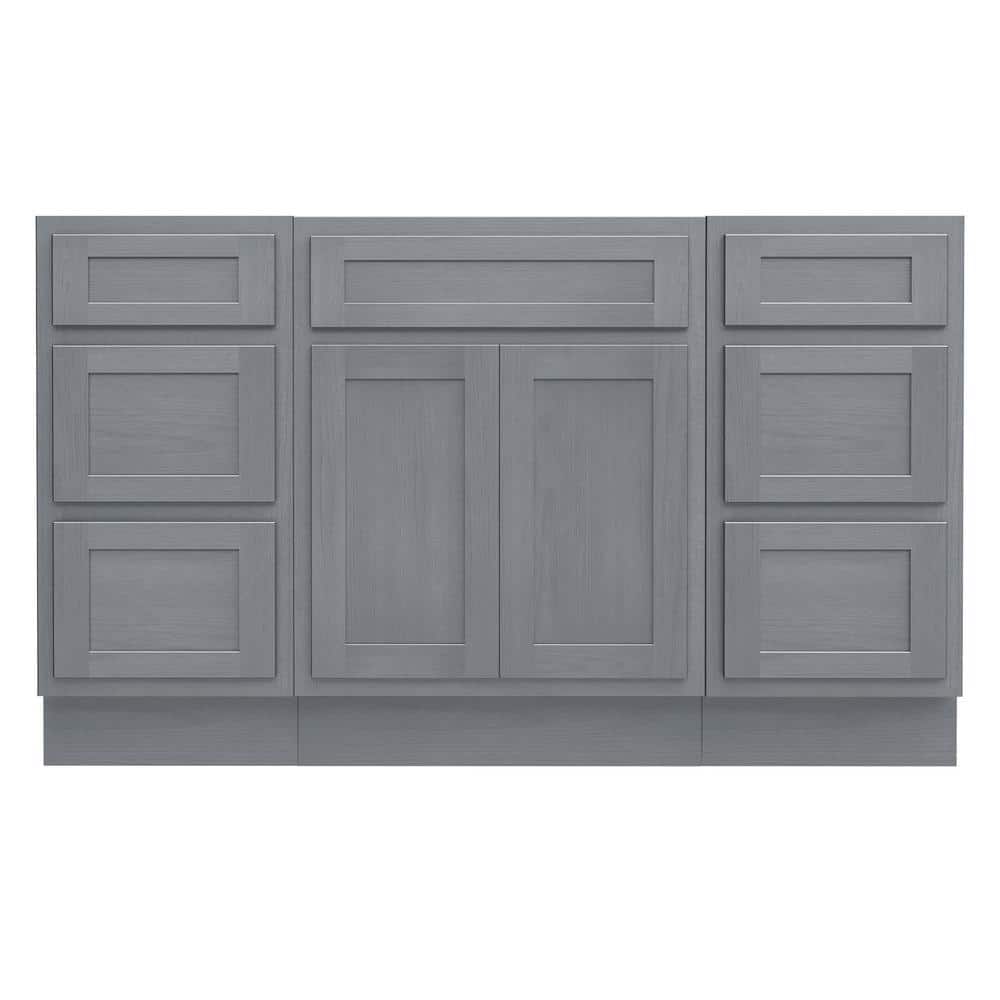 Vanity Art 54 in. W x 21 in. D x 32.5 in. H Bath Vanity Cabinet without Top in Silver