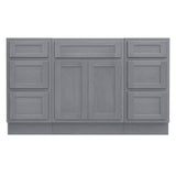Vanity Art 54 in. W x 21 in. D x 32.5 in. H Bath Vanity Cabinet without Top in Silver