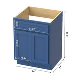 Vanity Art 24 in. W x 21 in. D x 32.5 in. H 2-Doors Bath Vanity Cabinet without Top in Blue
