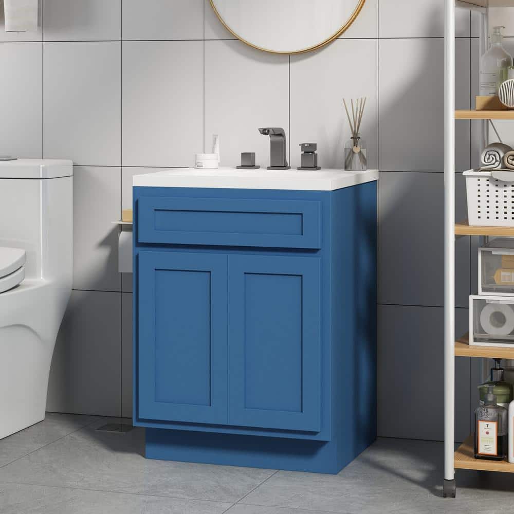 Vanity Art 24 in. W x 21 in. D x 32.5 in. H 2-Doors Bath Vanity Cabinet without Top in Blue