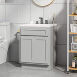 Vanity Art 24 in. W x 21 in. D x 32.5 in. H 2-Doors Bath Vanity Cabinet Only in Gray
