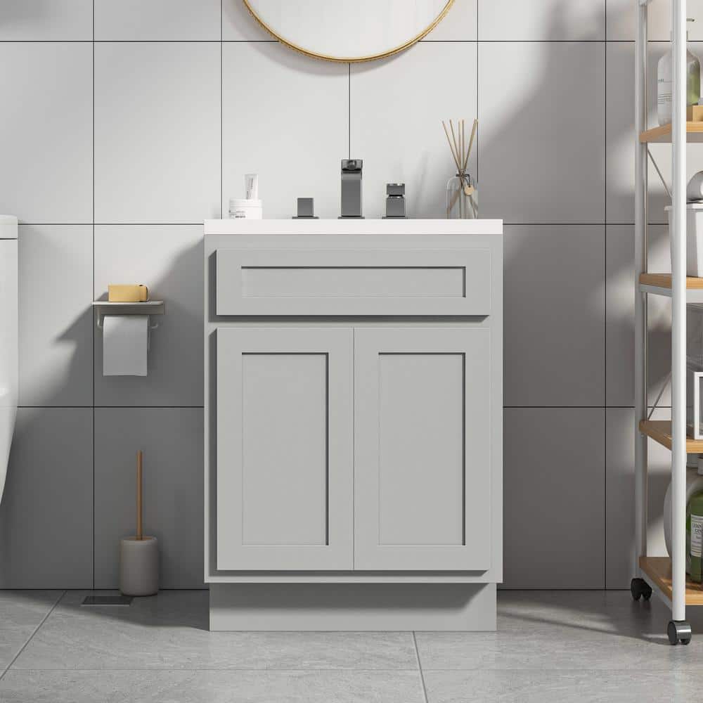 Vanity Art 24 in. W x 21 in. D x 32.5 in. H 2-Doors Bath Vanity Cabinet Only in Gray