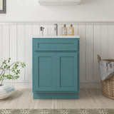 Vanity Art 24 in. W x 21 in. D x 32.5 in. H 2-Doors Bath Vanity Cabinet Only in Sea Green