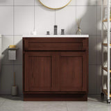 Vanity Art 30 in. W x 21 in. D x 32.5 in. H 2-Doors Bath Vanity Cabinet Only in Brown