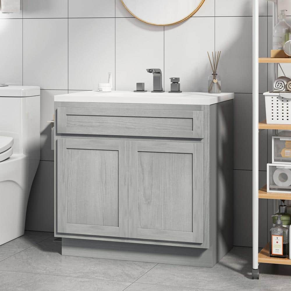Vanity Art 30 in. W x 21 in. D x 32.5 in. H 2-Doors Bath Vanity Cabinet without Top in Silver
