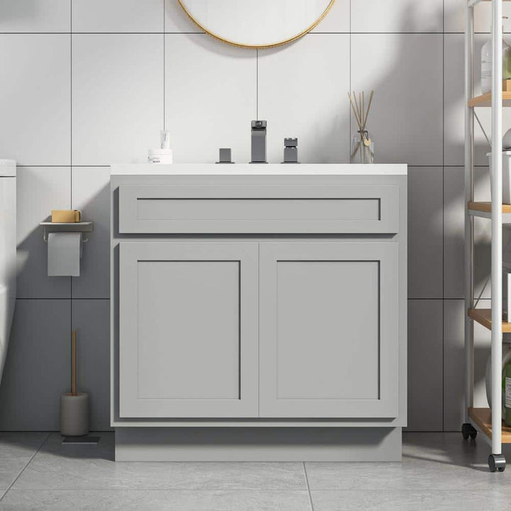 Vanity Art 33 in. W x 21 in. D x 32.5 in. H 2-Doors Bath Vanity Cabinet Only in Gray