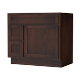 Vanity Art 36 in. W x 21 in. D x 32.5 in. H 2-Left Drawers Bath Vanity Cabinet Only in Brown