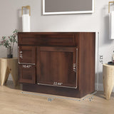 Vanity Art 36 in. W x 21 in. D x 32.5 in. H 2-Left Drawers Bath Vanity Cabinet Only in Brown
