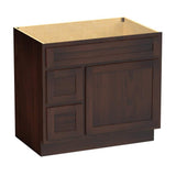 Vanity Art 36 in. W x 21 in. D x 32.5 in. H 2-Left Drawers Bath Vanity Cabinet Only in Brown