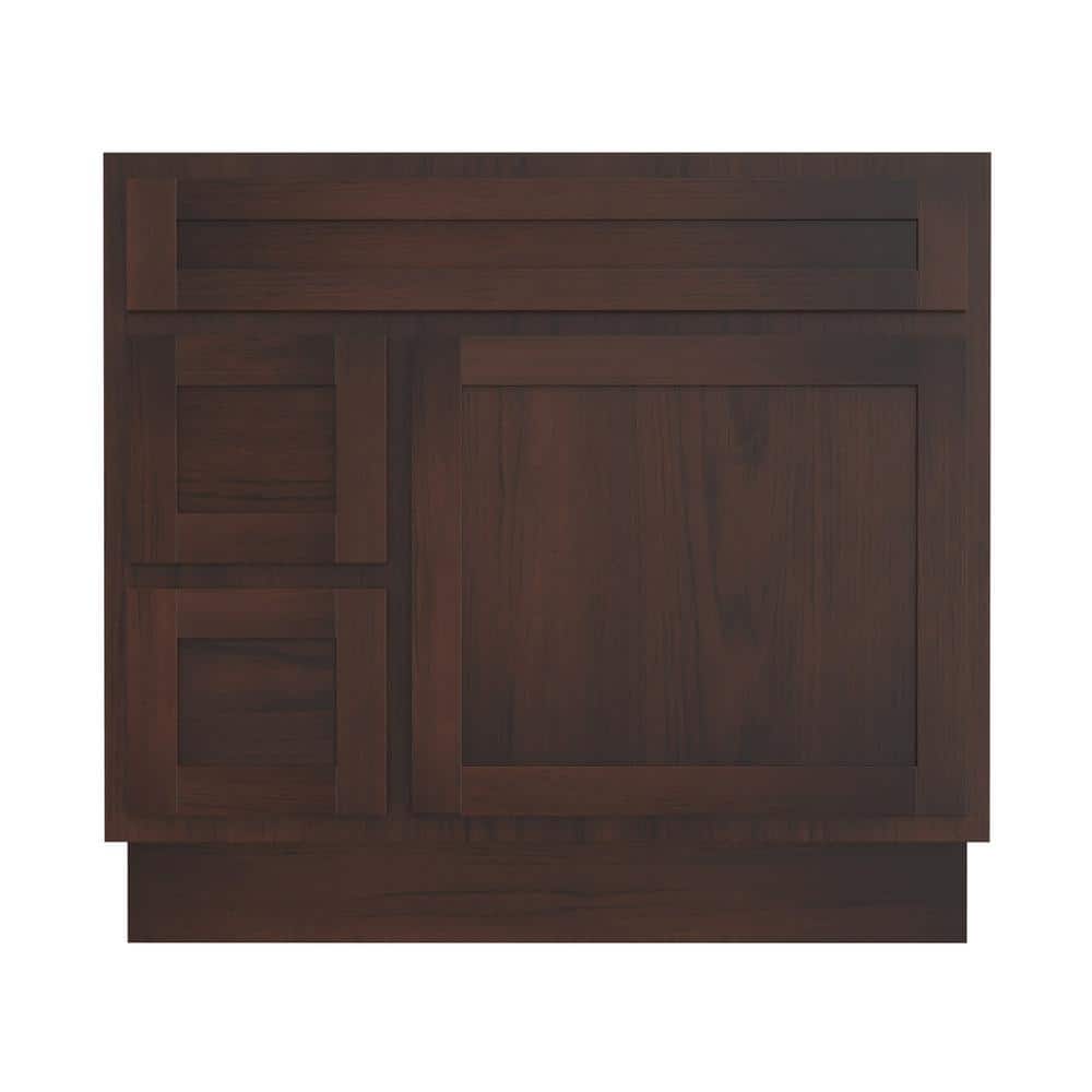 Vanity Art 36 in. W x 21 in. D x 32.5 in. H 2-Left Drawers Bath Vanity Cabinet Only in Brown