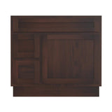 Vanity Art 36 in. W x 21 in. D x 32.5 in. H 2-Left Drawers Bath Vanity Cabinet Only in Brown