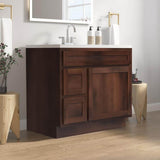 Vanity Art 36 in. W x 21 in. D x 32.5 in. H 2-Left Drawers Bath Vanity Cabinet Only in Brown