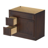 Vanity Art 36 in. W x 21 in. D x 32.5 in. H 2-Left Drawers Bath Vanity Cabinet Only in Brown