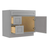 Vanity Art 36 in. W x 21 in. D x 32.5 in. H 2-Left Drawers Bath Vanity Cabinet Only in Gray