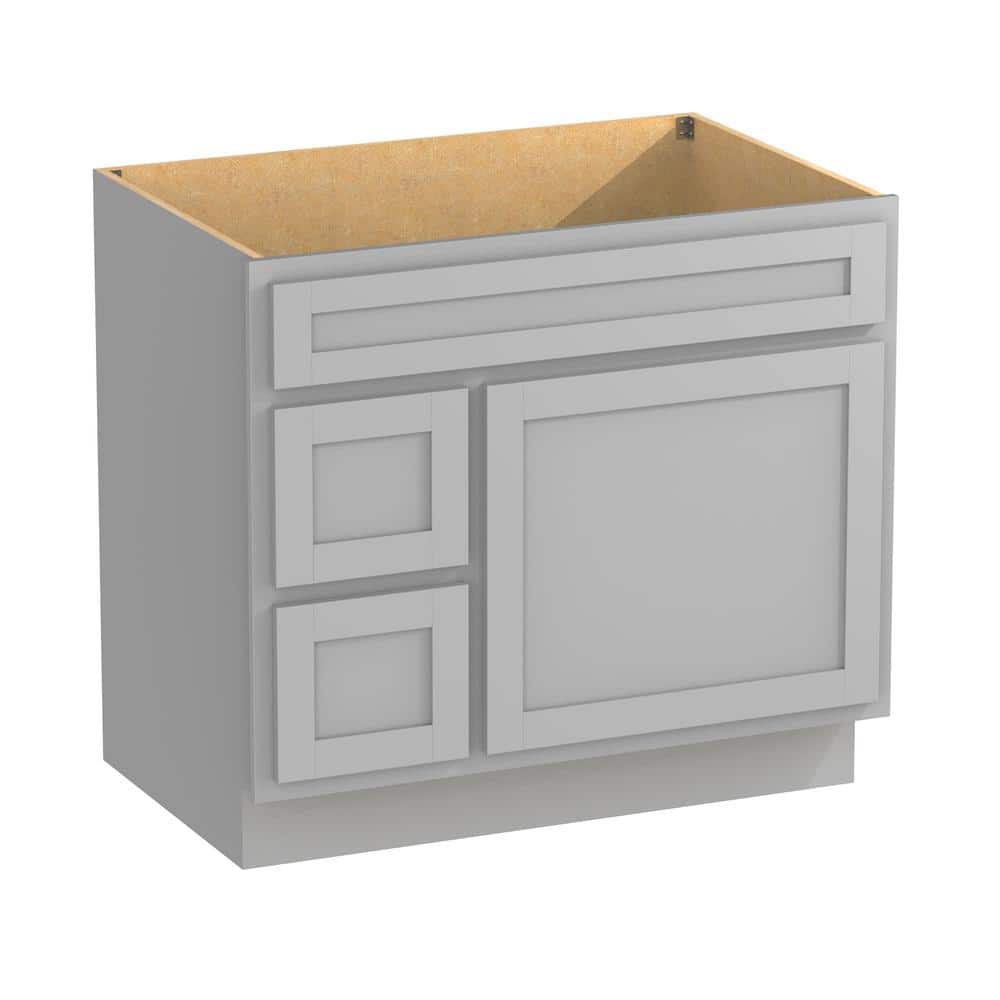 Vanity Art 36 in. W x 21 in. D x 32.5 in. H 2-Left Drawers Bath Vanity Cabinet Only in Gray