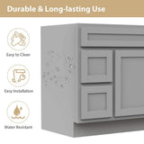 Vanity Art 36 in. W x 21 in. D x 32.5 in. H 2-Left Drawers Bath Vanity Cabinet Only in Gray