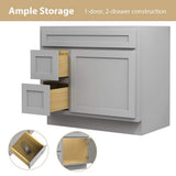 Vanity Art 36 in. W x 21 in. D x 32.5 in. H 2-Left Drawers Bath Vanity Cabinet Only in Gray