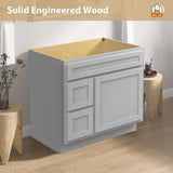 Vanity Art 36 in. W x 21 in. D x 32.5 in. H 2-Left Drawers Bath Vanity Cabinet Only in Gray