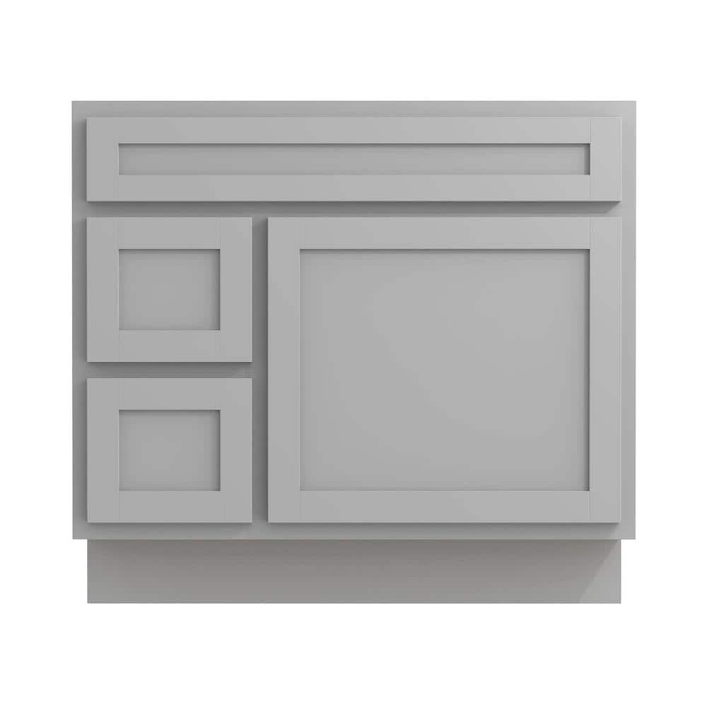 Vanity Art 36 in. W x 21 in. D x 32.5 in. H 2-Left Drawers Bath Vanity Cabinet Only in Gray