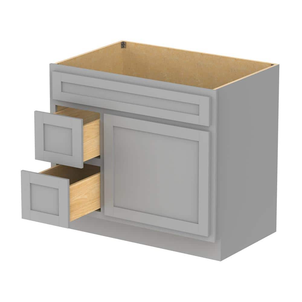 Vanity Art 36 in. W x 21 in. D x 32.5 in. H 2-Left Drawers Bath Vanity Cabinet Only in Gray