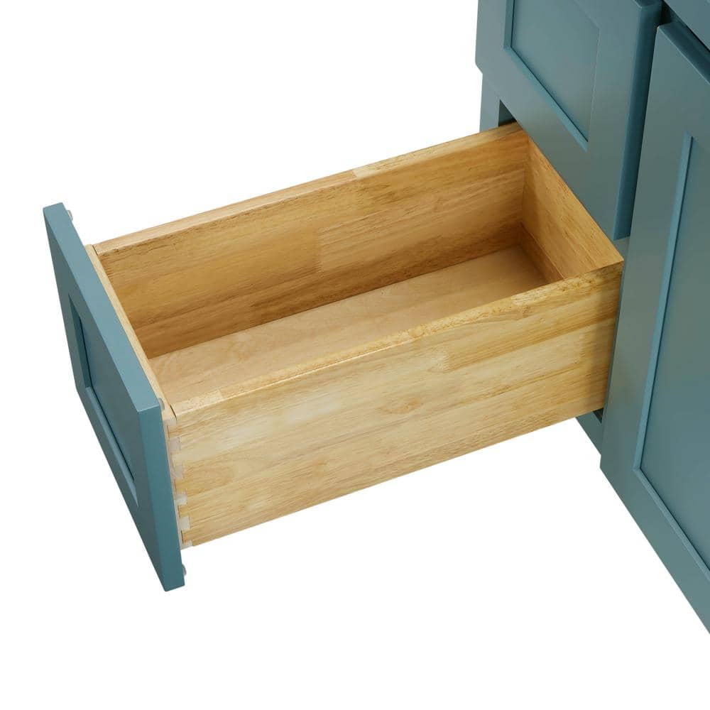 Vanity Art 36 in. W. x 21 in. D x 32.5 in. H 2-Left Drawers Bath Vanity Cabinet without Top in Sea Green
