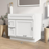 Vanity Art 36 in. W x 21 in. D x 32.5 in. H 2-Left Drawers Bath Vanity Cabinet Only in White