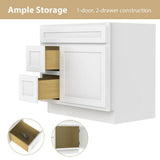 Vanity Art 36 in. W x 21 in. D x 32.5 in. H 2-Left Drawers Bath Vanity Cabinet Only in White