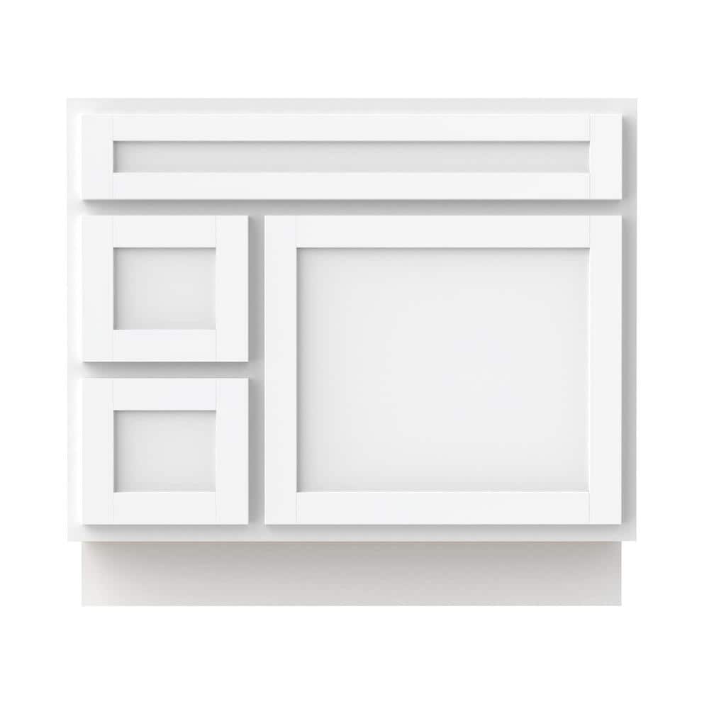 Vanity Art 36 in. W x 21 in. D x 32.5 in. H 2-Left Drawers Bath Vanity Cabinet Only in White