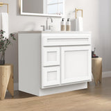 Vanity Art 36 in. W x 21 in. D x 32.5 in. H 2-Left Drawers Bath Vanity Cabinet Only in White