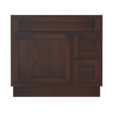 Vanity Art 36 in. W x 21 in. D x 32.5 in. H 2-Right Drawers Bath Vanity Cabinet Only in Brown
