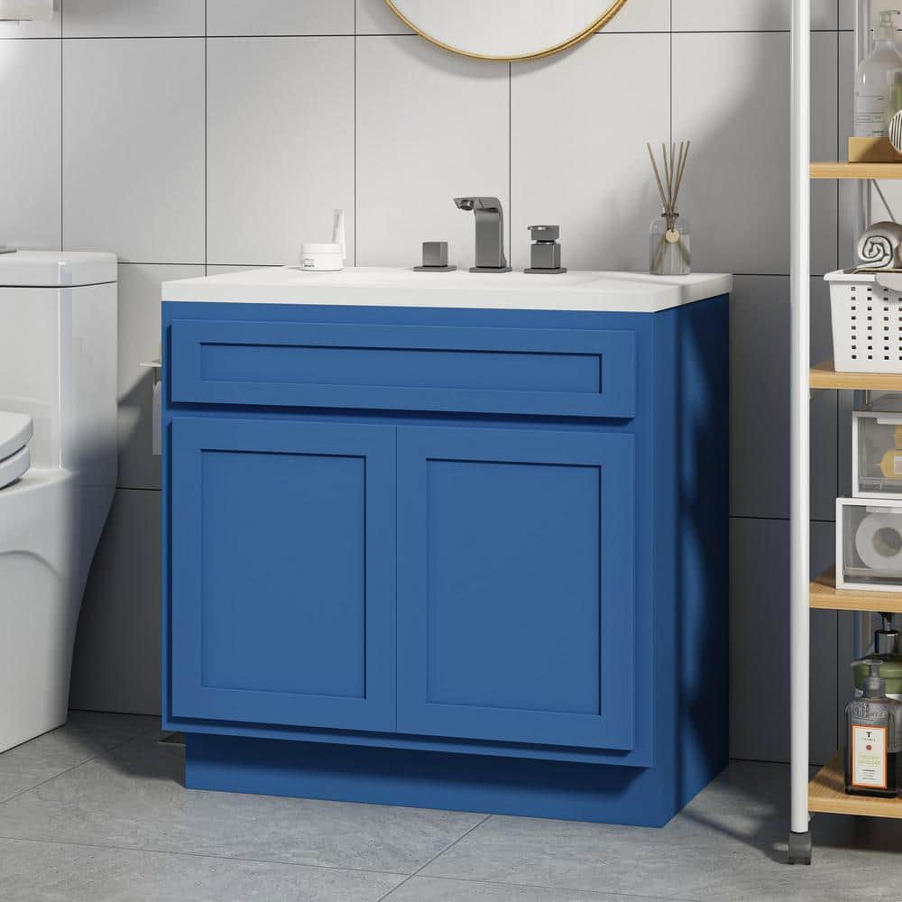 Vanity Art 36 in. W x 21 in. D x 32.5 in. H 2-Doors Bath Vanity Cabinet without Top in Blue