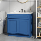 Vanity Art 36 in. W x 21 in. D x 32.5 in. H 2-Doors Bath Vanity Cabinet without Top in Blue