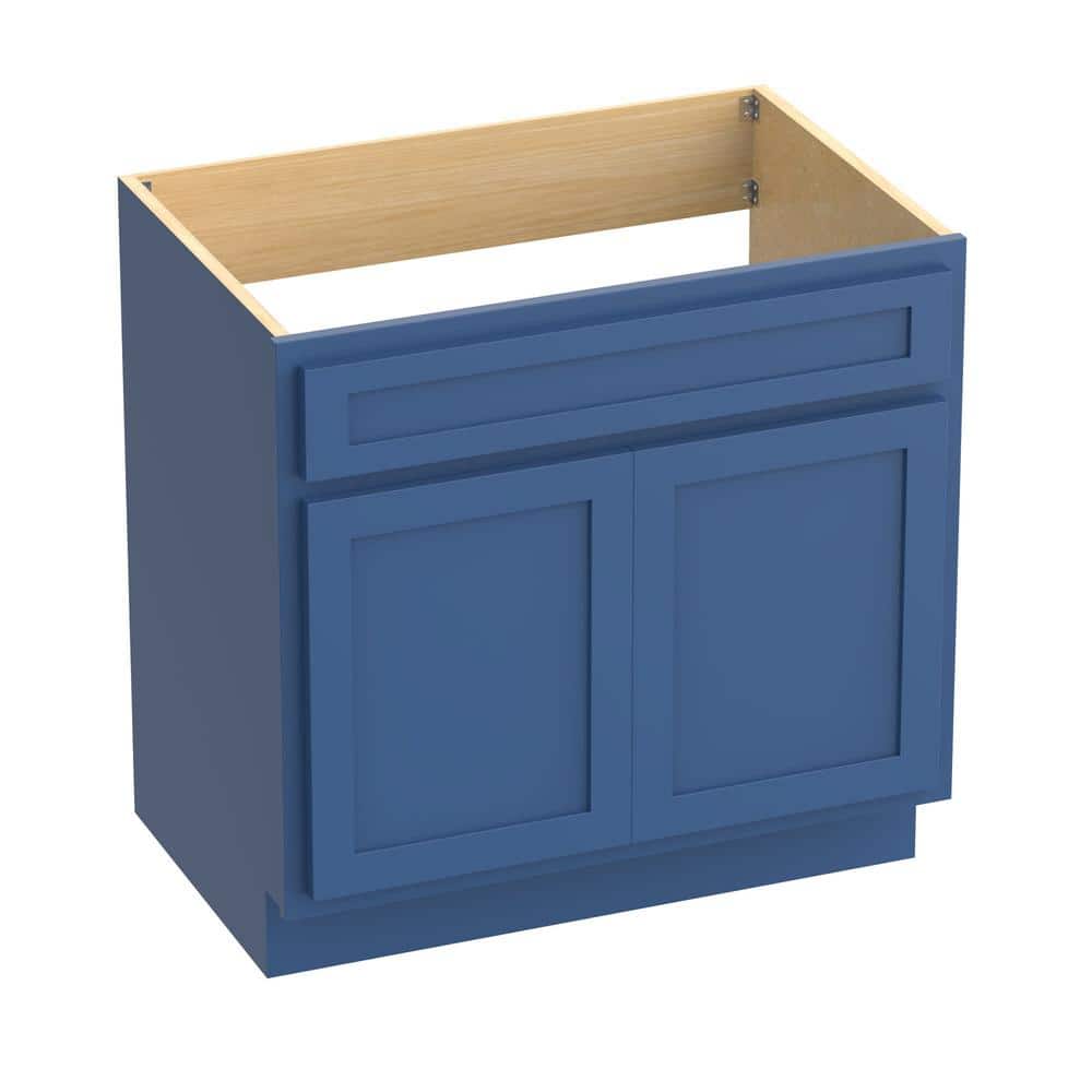Vanity Art 36 in. W x 21 in. D x 32.5 in. H 2-Doors Bath Vanity Cabinet without Top in Blue
