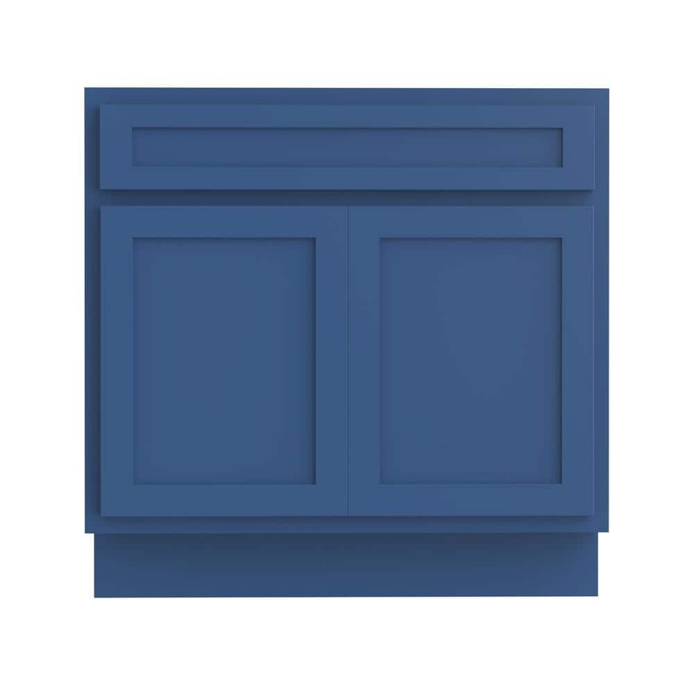 Vanity Art 36 in. W x 21 in. D x 32.5 in. H 2-Doors Bath Vanity Cabinet without Top in Blue