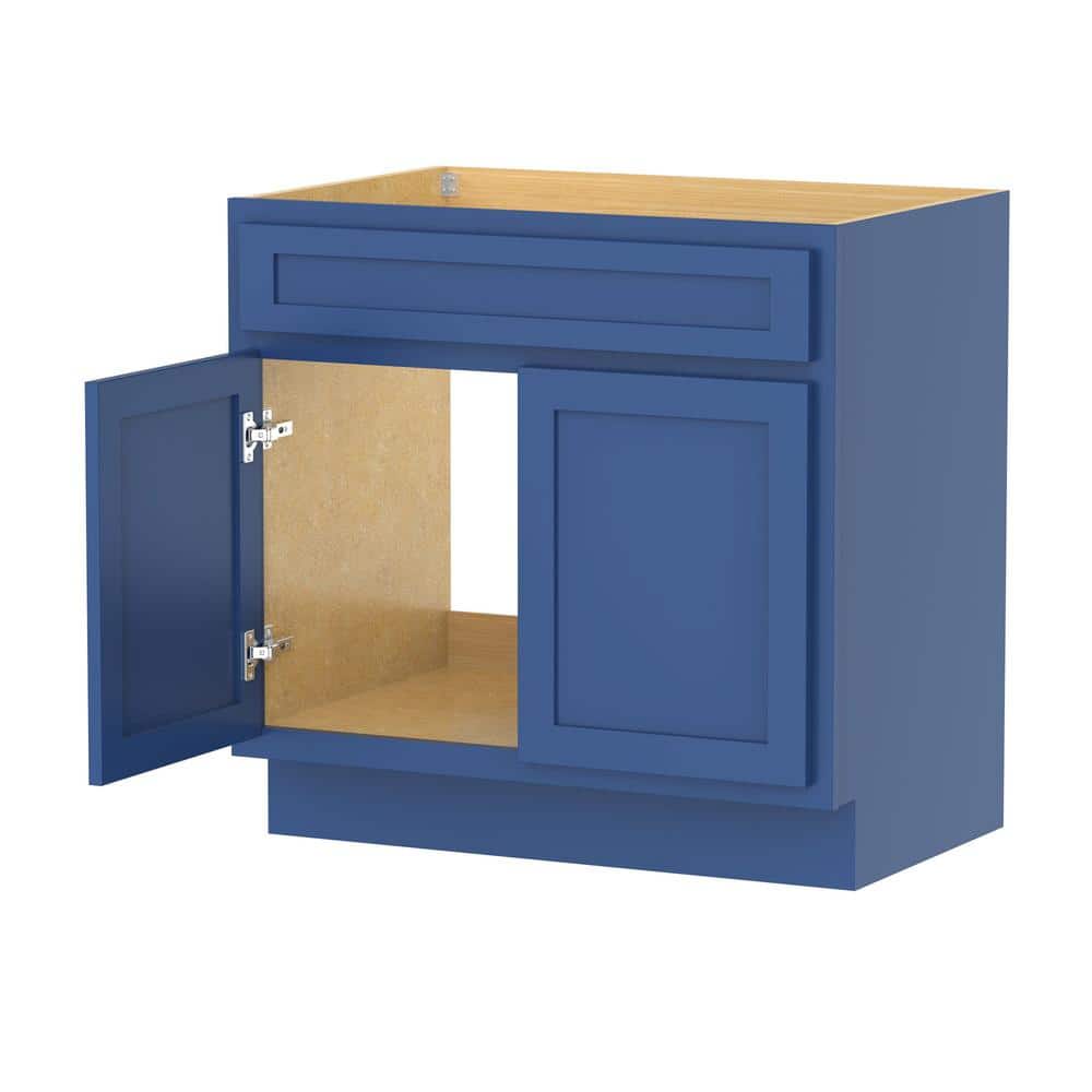 Vanity Art 36 in. W x 21 in. D x 32.5 in. H 2-Doors Bath Vanity Cabinet without Top in Blue