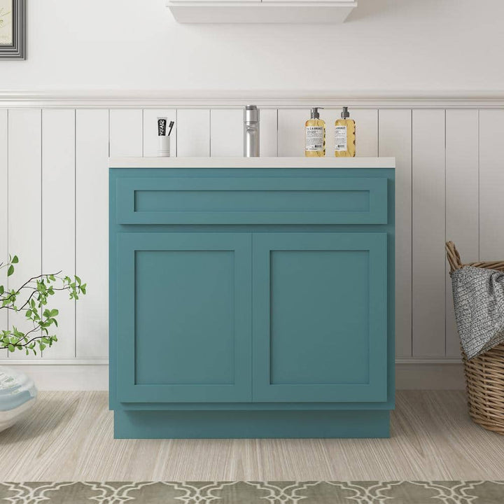 Vanity Art 36 in. W x 21 in. D x 32.5 in. H 2-Doors Bath Vanity Cabinet Only in Sea Green