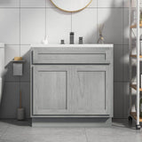 Vanity Art 36 in. W x 21 in. D x 32.5 in. H 2-Doors Bath Vanity Cabinet without Top in Silver