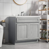 Vanity Art 36 in. W x 21 in. D x 32.5 in. H 2-Doors Bath Vanity Cabinet without Top in Silver