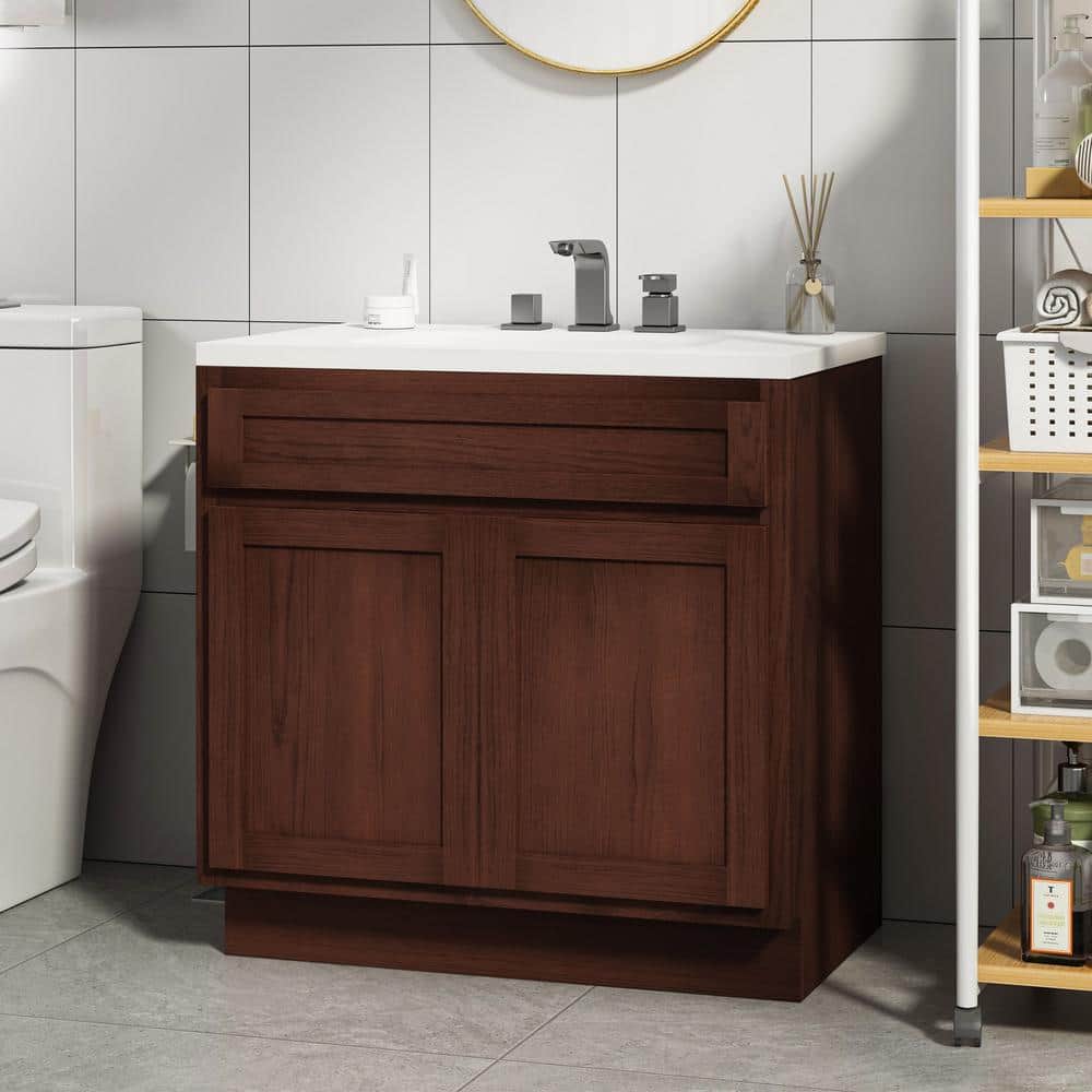 Vanity Art 39 in. W x 21 in. D x 32.5 in. H 2-Doors Bath Vanity Cabinet Only in Brown