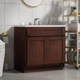 Vanity Art 39 in. W x 21 in. D x 32.5 in. H 2-Doors Bath Vanity Cabinet Only in Brown