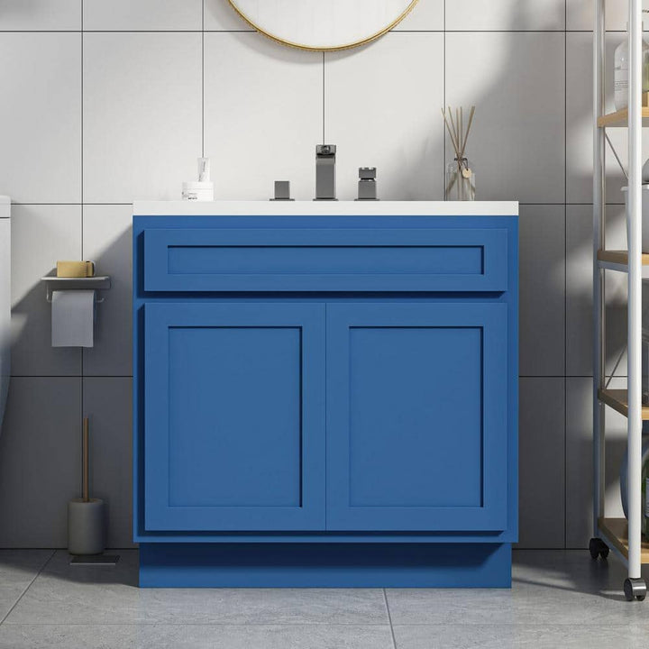 Vanity Art 39 in. W x 21 in. D x 32.5 in. H 2-Doors Bath Vanity Cabinet without Top in Blue