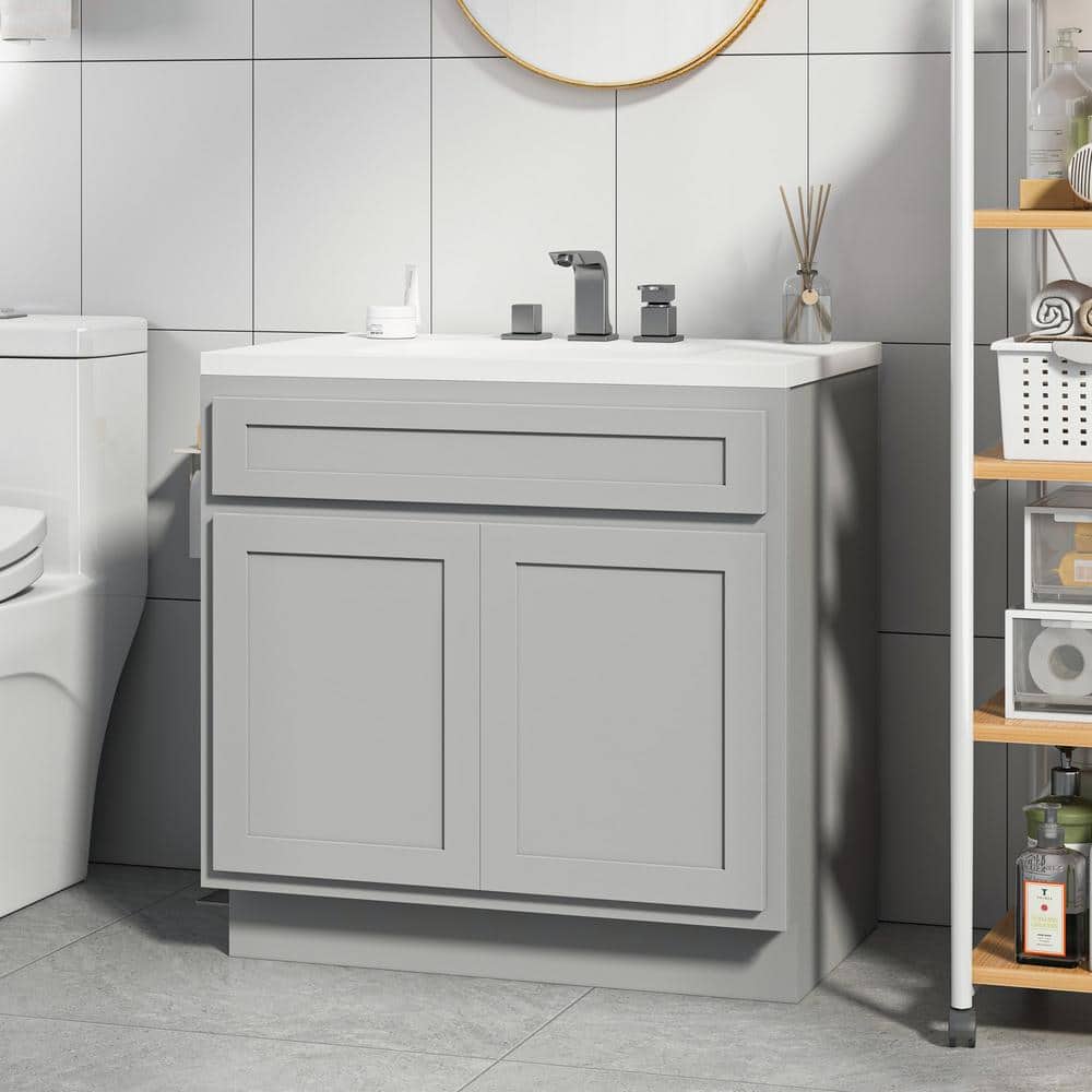 Vanity Art 39 in. W x 21 in. D x 32.5 in. H 2-Doors Bath Vanity Cabinet Only in Gray - Unassembled