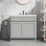 Vanity Art 39 in. W x 21 in. D x 32.5 in. H 2-Doors Bath Vanity Cabinet Only in Gray - Unassembled