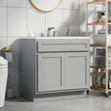 Vanity Art 39 in. W x 21 in. D x 32.5 in. H 2-Doors Bath Vanity Cabinet Only in Gray - Unassembled
